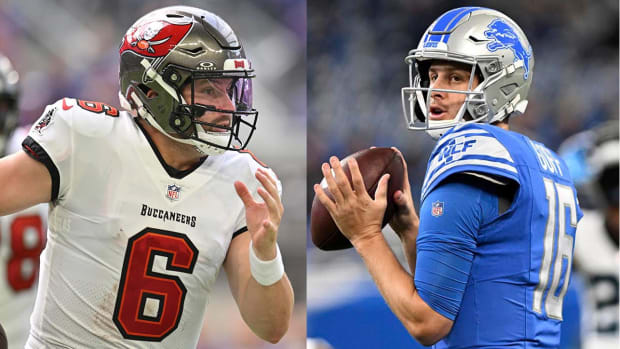 Buccaneers QB Baker Mayfield and Lions QB Jared Goff